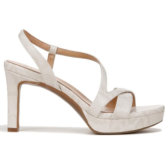 Naturalizer Women Beige Snake Polyurethane Rounded Open Toes Platform Shoes - Picture 6 of 9